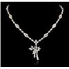 Image 2 : 14KT White Gold 3.82 ctw Diamond Necklace