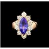 Image 2 : 14KT Rose Gold 3.48 ctw Tanzanite and Diamond Ring