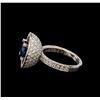 Image 1 : GIA Cert 3.60 ctw Sapphire and Diamond Ring - 14KT White Gold
