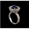 Image 2 : GIA Cert 3.60 ctw Sapphire and Diamond Ring - 14KT White Gold