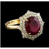 Image 1 : 3.52 ctw Ruby and Diamond Ring - 14KT Yellow Gold