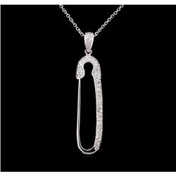 0.40 ctw Diamond Pendant With Chain - 14KT White Gold