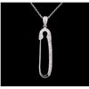 Image 1 : 0.40 ctw Diamond Pendant With Chain - 14KT White Gold