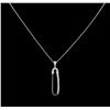 Image 2 : 0.40 ctw Diamond Pendant With Chain - 14KT White Gold
