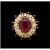 Image 2 : 9.92 ctw Ruby and Diamond Ring - 14KT Yellow Gold