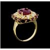 Image 4 : 9.92 ctw Ruby and Diamond Ring - 14KT Yellow Gold