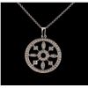 Image 1 : 0.44 ctw Diamond Pendant With Chain - 14KT White Gold