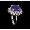 Image 4 : 7.65 ctw Tanzanite and Diamond Ring - 14KT White Gold