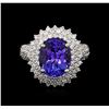 Image 2 : 5.75 ctw Tanzanite and Diamond Ring - 14KT White Gold