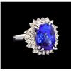 Image 1 : 14KT White Gold 7.79 ctw Tanzanite and Diamond Ring