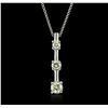 Image 1 : 14KT White Gold 0.56 ctw Diamond Pendant With Chain