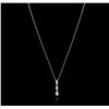 Image 2 : 14KT White Gold 0.56 ctw Diamond Pendant With Chain