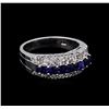 Image 1 : 1.20 ctw Sapphire and Diamond Ring - 14KT White Gold