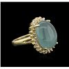 Image 1 : 14KT Yellow Gold 13.35 ctw Aquamarine and Diamond Ring