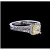 Image 1 : 1.43 ctw Fancy Light Yellow Diamond Ring - 14KT Two-Tone Gold