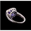 Image 3 : 5.48 ctw Tanzanite and Diamond Ring - 14KT White Gold