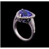 Image 4 : 5.48 ctw Tanzanite and Diamond Ring - 14KT White Gold