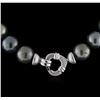 Image 1 : Cultured Pearl and Diamond Necklace - 14KT White Gold