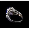 Image 3 : 3.52 ctw Tanzanite and Diamond Ring - 14KT White Gold