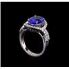 Image 4 : 3.52 ctw Tanzanite and Diamond Ring - 14KT White Gold
