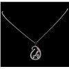 Image 2 : 14KT White Gold 1.88 ctw Sapphire and Diamond Pendant With Chain