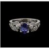 Image 2 : 0.82 ctw Tanzanite and Diamond Ring - 14KT White Gold