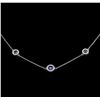 Image 1 : 0.50 ctw Diamond Evil Eye Necklace - 14KT White Gold