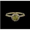 Image 2 : 0.78 ctw Yellow Diamond Ring - 14KT Yellow Gold