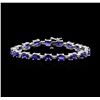 Image 1 : 15.86 ctw Sapphire and Diamond Bracelet - 14KT White Gold