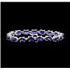 Image 2 : 15.86 ctw Sapphire and Diamond Bracelet - 14KT White Gold