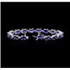 Image 3 : 15.86 ctw Sapphire and Diamond Bracelet - 14KT White Gold