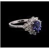Image 1 : 14KT White Gold 1.40 ctw Tanzanite and Diamond Ring