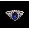 Image 2 : 14KT White Gold 1.40 ctw Tanzanite and Diamond Ring