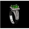 Image 4 : 1.91 ctw Tsavorite and Diamond Ring - 14KT White Gold