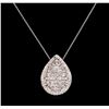 Image 1 : 0.50 ctw Diamond Pendant With Chain - 14KT White Gold