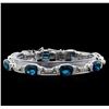 Image 1 : Crayola 27.00 ctw Blue Topaz and White Sapphire Bracelet - .925 Silver