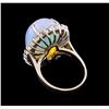 Image 3 : 10.60 ctw Opal and Diamond Ring - 14KT White Gold
