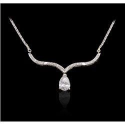 14KT White Gold 1.63 ctw Diamond Pendant With Chain