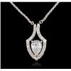 Image 3 : 14KT White Gold 1.63 ctw Diamond Pendant With Chain