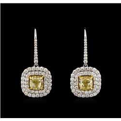 18KT Two-Tone Gold 5.81 ctw Diamond Earrings