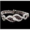 Image 1 : Platinum 4.98 ctw Diamond and Ruby Bracelet