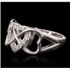 Image 1 : 14KT White Gold 0.27 ctw Heart Diamond Ring