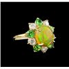 Image 1 : 2.48 ctw Opal, Tsavorite and Diamond Ring - 14KT Yellow Gold