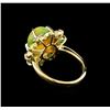 Image 3 : 2.48 ctw Opal, Tsavorite and Diamond Ring - 14KT Yellow Gold