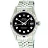Image 1 : Rolex Stainless Steel Black Diamond and Sapphire DateJust Men's Watch