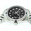 Image 2 : Rolex Stainless Steel Black Diamond and Sapphire DateJust Men's Watch