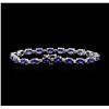 Image 2 : 12.47 ctw Sapphire and Diamond Bracelet - 14KT White Gold