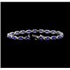 Image 3 : 12.47 ctw Sapphire and Diamond Bracelet - 14KT White Gold