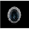 Image 2 : 14KT White Gold 20.83 ctw Topaz and Diamond Ring
