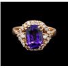 Image 2 : 14KT Rose Gold 3.30 ctw Tanzanite and Diamond Ring